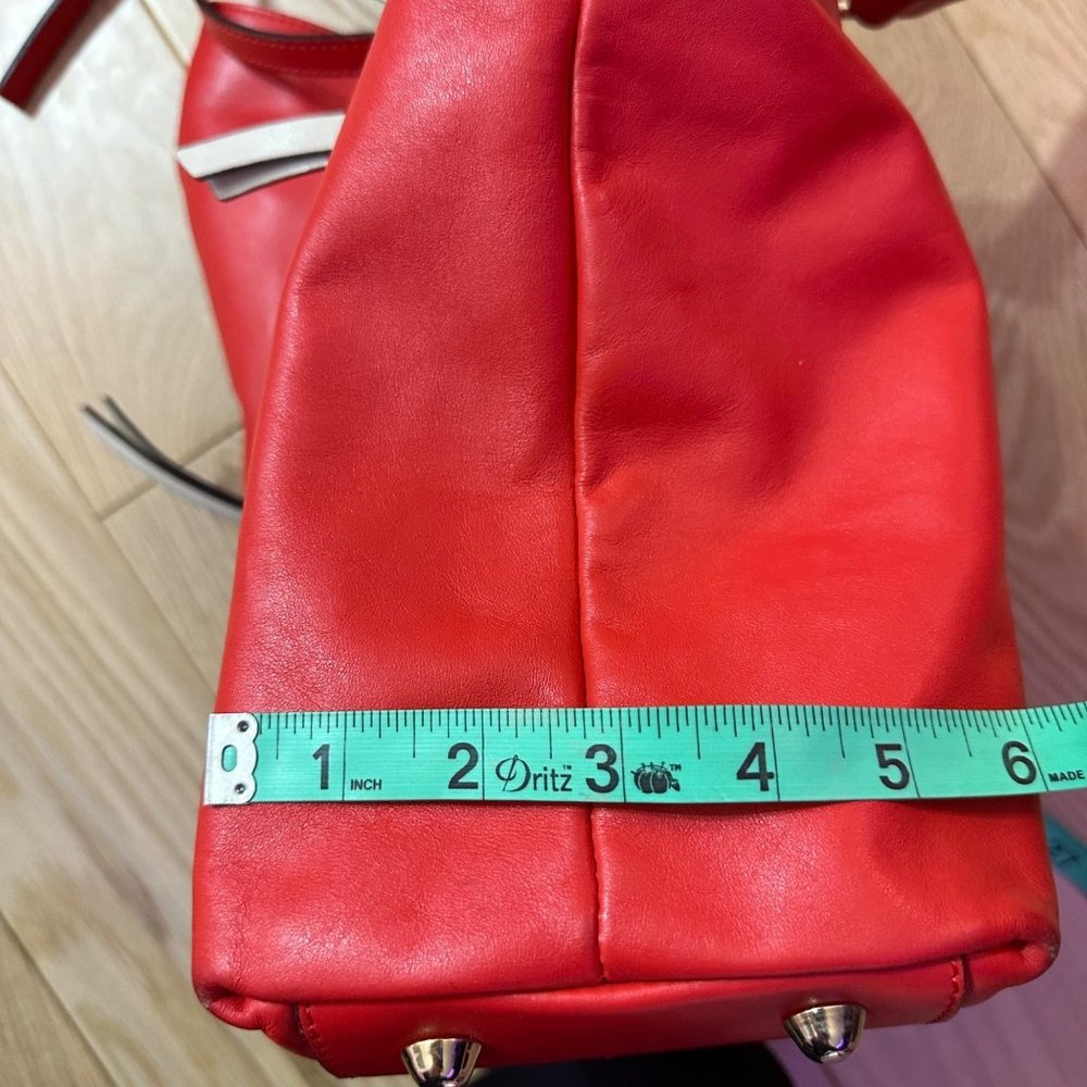 A. Bellucci Red Leather Shoulder Bag - Picture 9 of 14